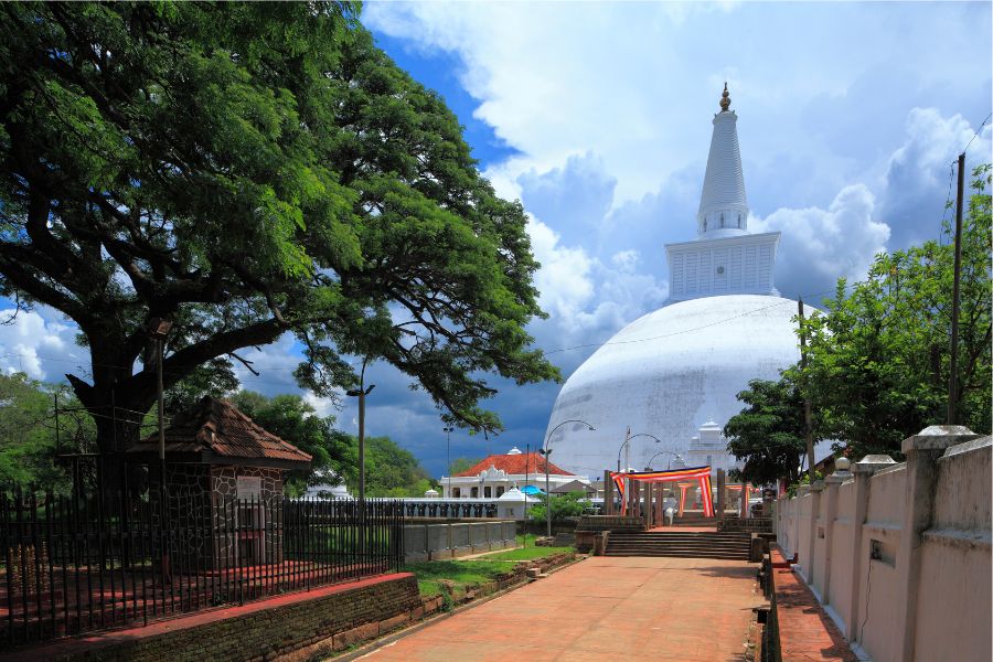 Ruwanweliseya at Anuradhapura in Sri Lanka 